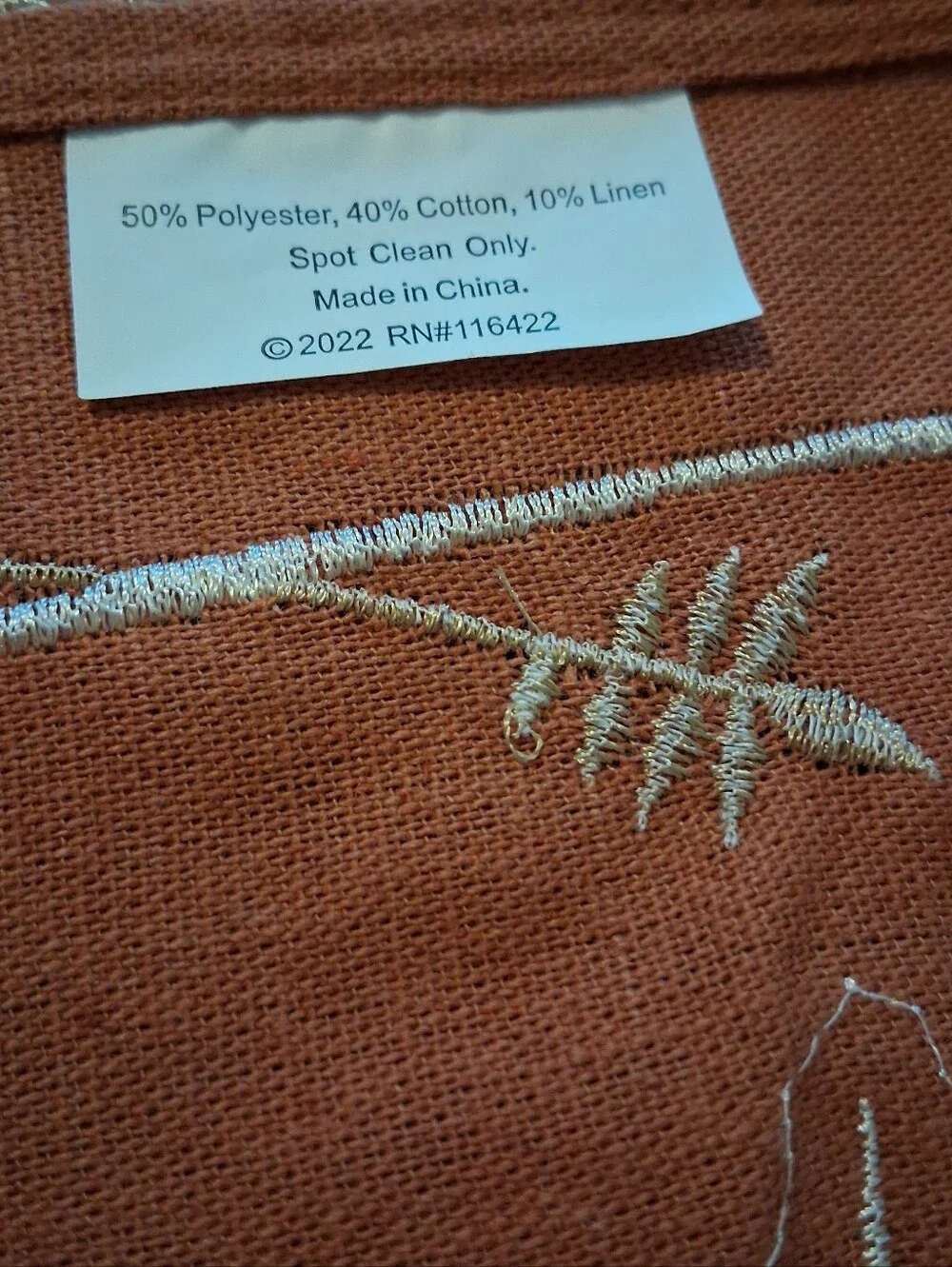 Fall Autumn Embroidered Table Runner Lattice Trim 68